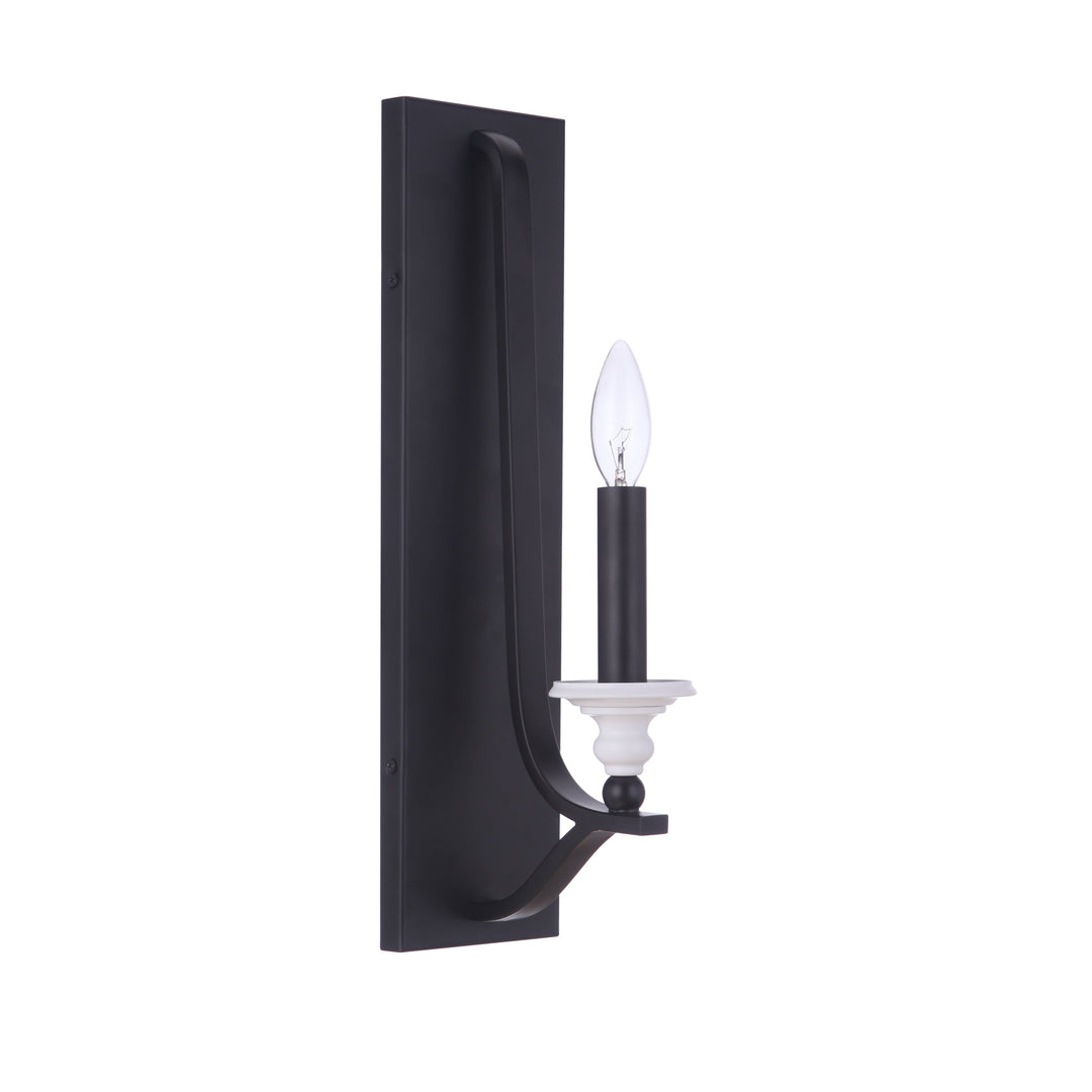 CRAFTMADE Esme 1 Light Sconce in Flat Black/Matte White