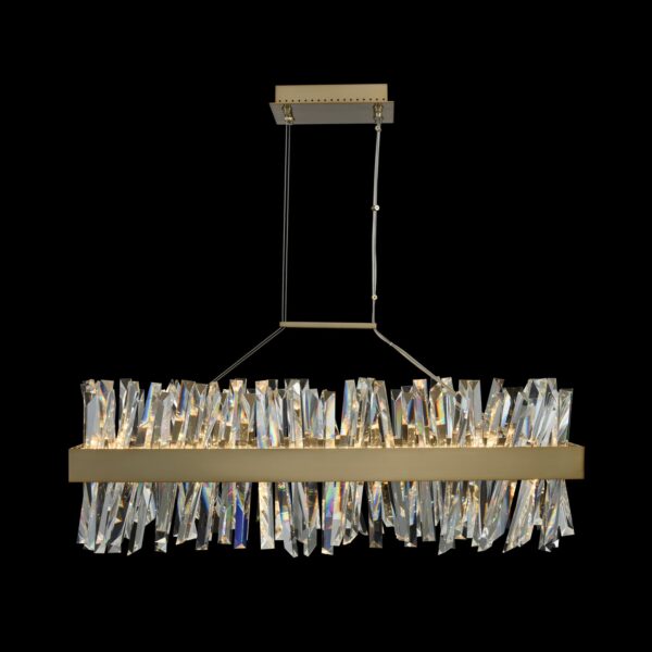 Allegri Glacier 36 Inch LED Rectangular Island Brushed Champagne Gold