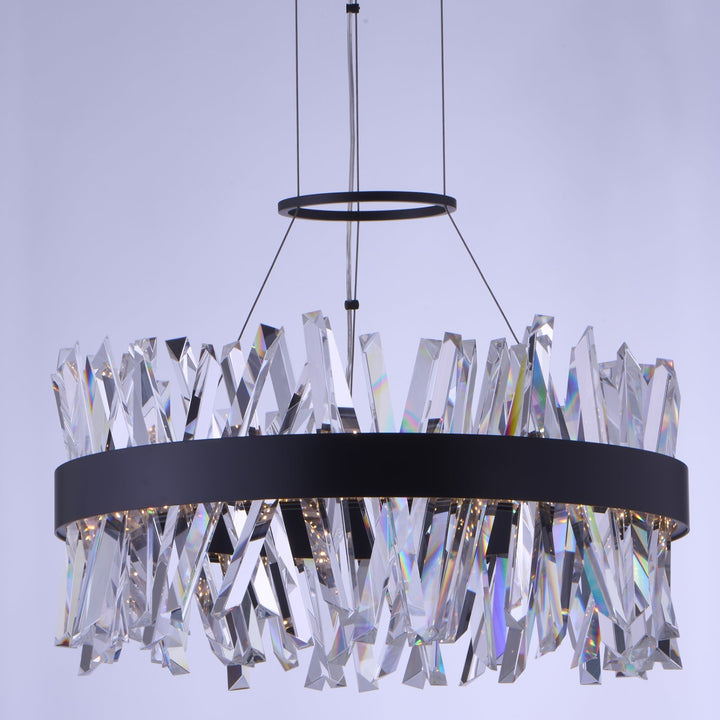 Glacier 25 in LED Round Pendant Matte Black