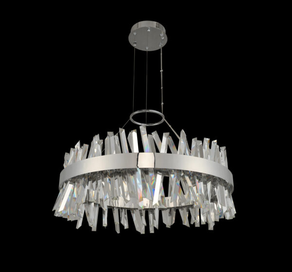 Allegri Glacier 32 Inch Round LED Pendant Chrome