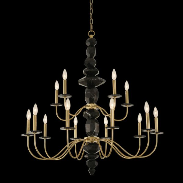 Allegri Piedra (10+5) Light 2 Tier Chandelier