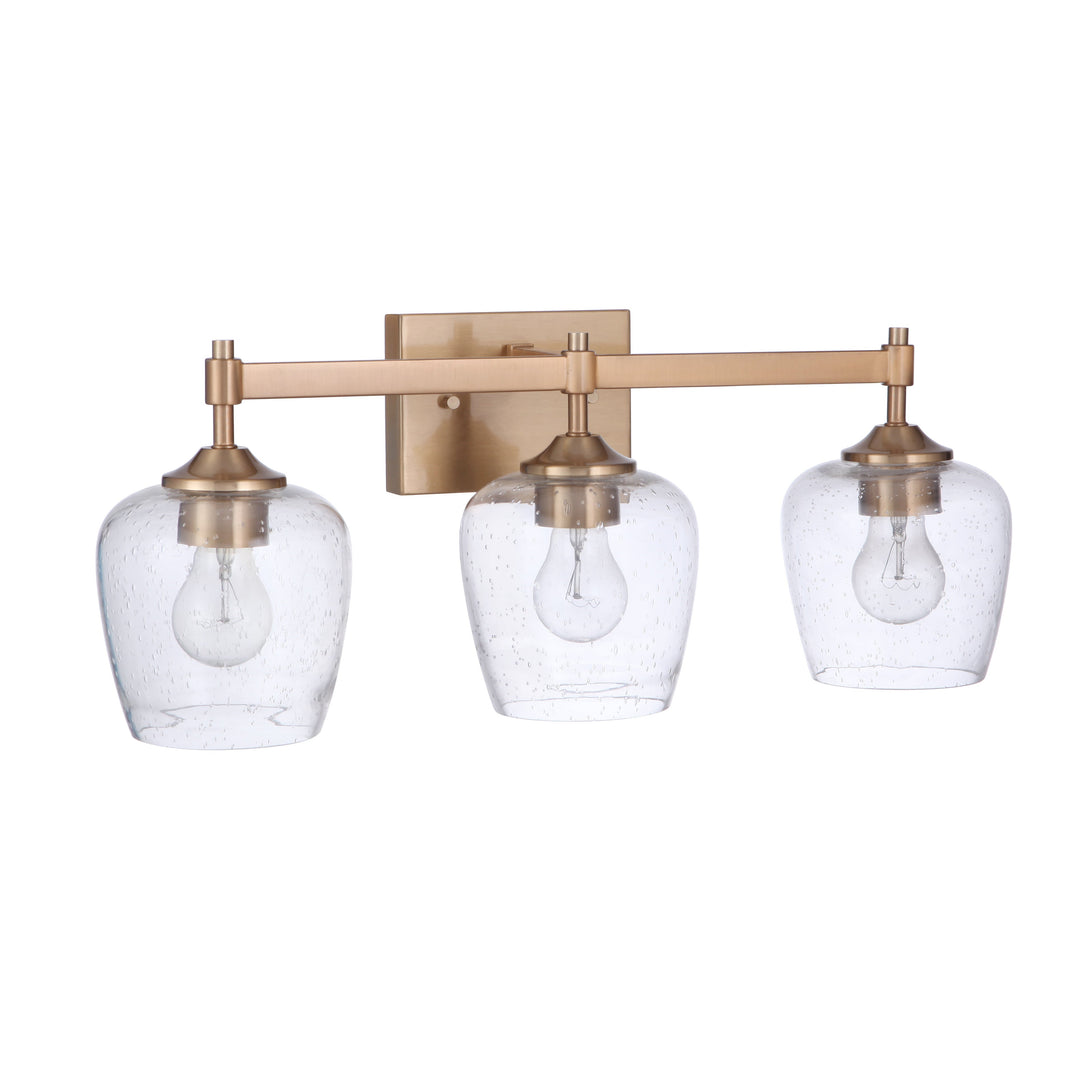 Stellen 3 Light Vanity in Satin Brass CRAFTMADE