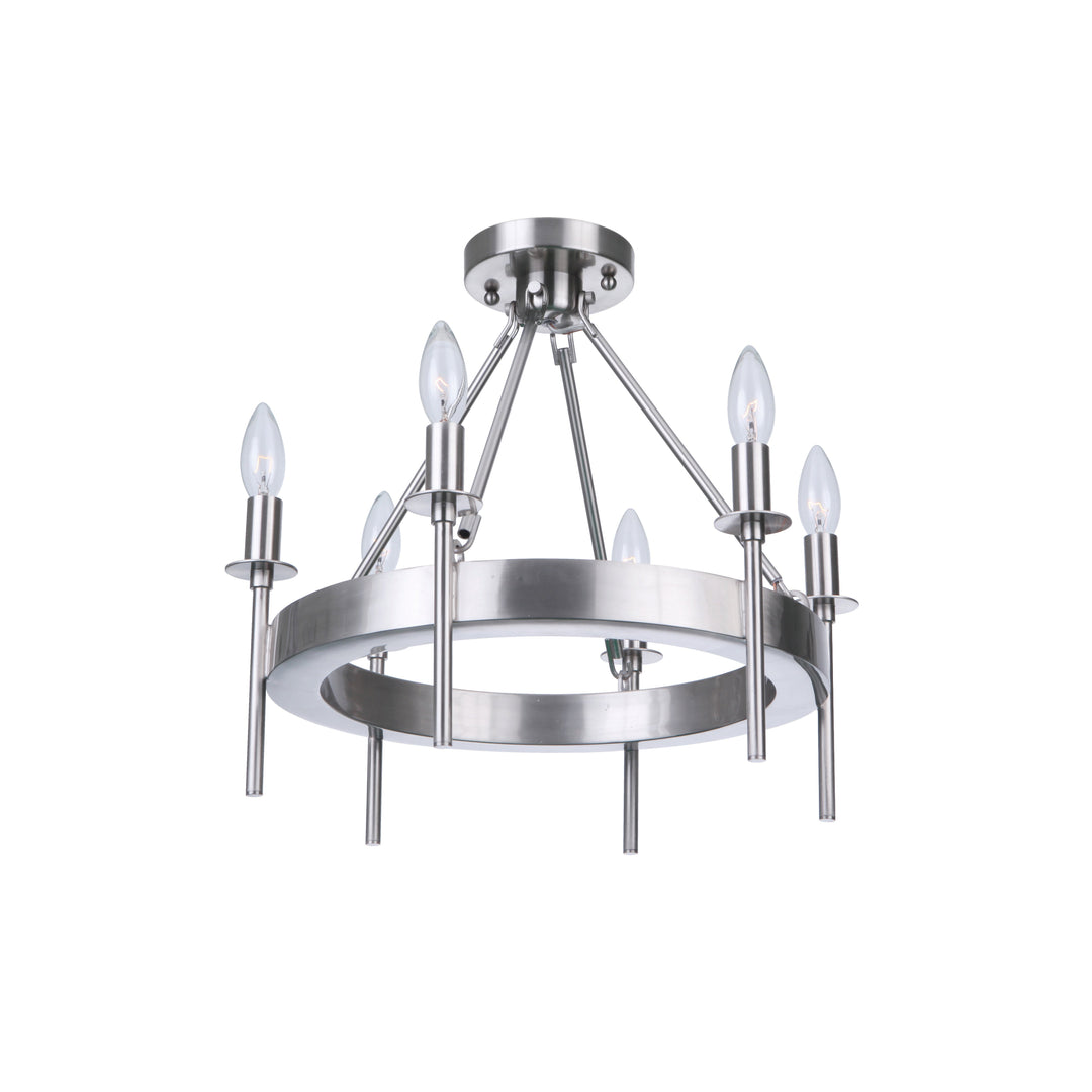 CRAFTMADE Larrson 6 Light Semi Flush in Brushed Polished Nickel