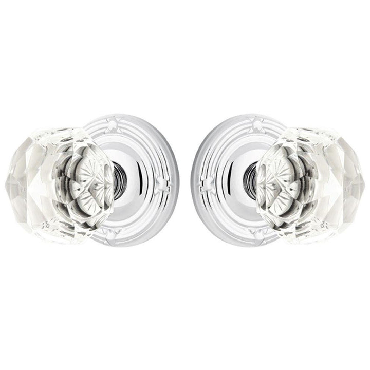 EMTEK Diamond Crystal Door Knob Set With Ribbon & Reed Rosette