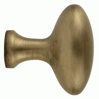 COPPER MOUNTAIN HARDWARE 1 1/2 Inch Heavy Traditional Solid Brass Egg Cabinet Knob (Antique Brass Finish)