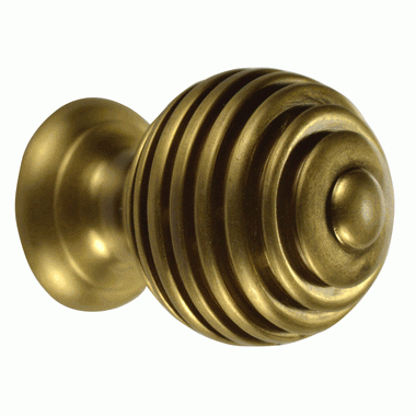 COPPER MOUNTAIN HARDWARE 1 1/2 Inch Solid Brass Circular Knob (Antique Brass Finish)