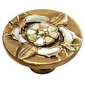 SCHAUB 1 1/2 Inch Symphony Heirloom Treasures Round Knob (Antique Brass Finish)