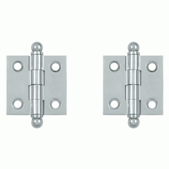 DELTANA 1 1/2 Inch x 1 1/2 Inch Solid Brass Cabinet Hinges (Polished Chrome Finish)