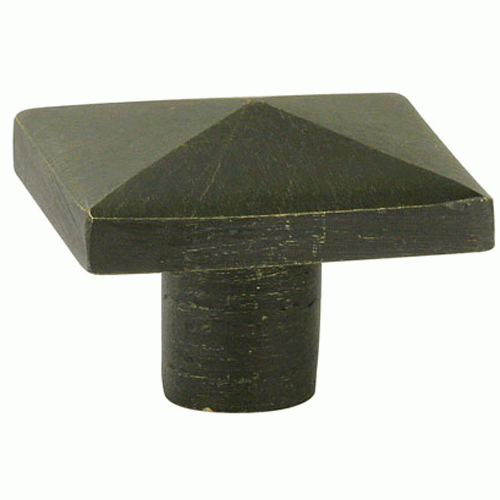 EMTEK 1 1/4 Inch Sandcast Bronze Square Knob (Medium Bronze Finish)