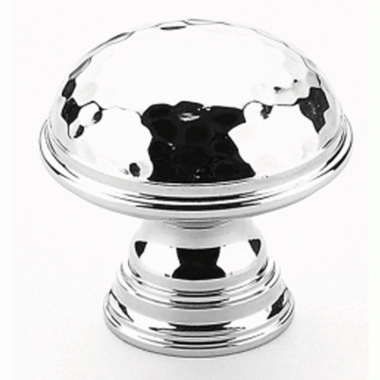 SCHAUB 1 1/4 Inch Atherton Hammered Knob (Polished Chrome Finish)