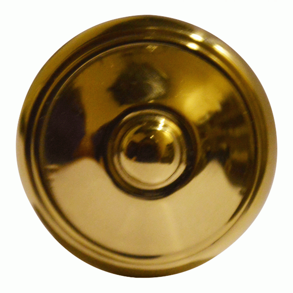 COPPER MOUNTAIN HARDWARE 1 1/4 Inch Colonial Button Knob (Polished Brass Finish)