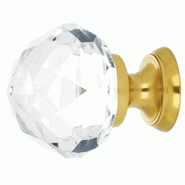 EMTEK 1 1/4 Inch Diamond Cabinet Knob (Polished Brass Finish)