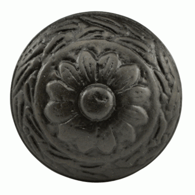 COPPER MOUNTAIN HARDWARE 1 1/4 Inch Ornate Round Solid Brass Knob (Oil Rubbed Bronze Finish)