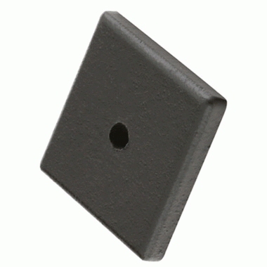 EMTEK 1 1/4 Inch Sandcast Square Back Plate (Matte Black Finish)