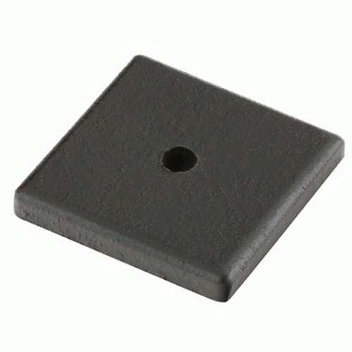 EMTEK 1 1/4 Inch Sandcast Square Back Plate (Matte Black Finish)