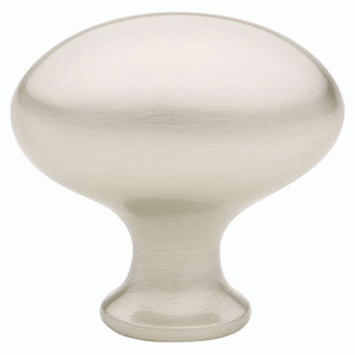 EMTEK 1 1/4 Inch Solid Brass Egg Cabinet Knob (Brushed Nickel Finish)