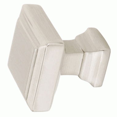 EMTEK Emtek 1 1/4 Inch Solid Brass Geometric Square Knob (Satin Nickel Finish)