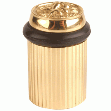 COPPER MOUNTAIN HARDWARE Lion Head 1 1/4 Inch Solid Brass Floor Mount Door Stop (Polished Brass Finish)