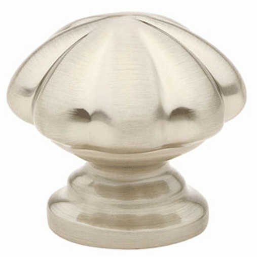 EMTEK 1 1/4 Inch Solid Brass Melon Cabinet Knob (Brushed Nickel Finish)