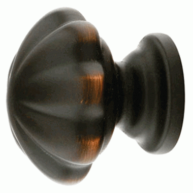 EMTEK 1 1/4 Inch Solid Brass Melon Cabinet Knob (Oil Rubbed Bronze Finish)