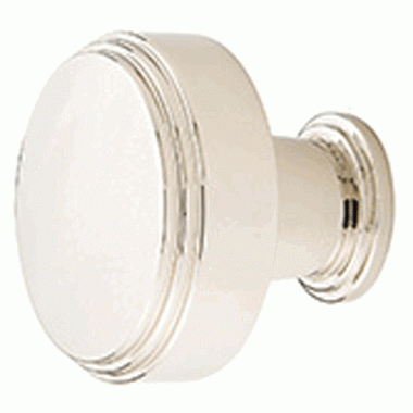 EMTEK 1 1/4 Inch Solid Brass Newport Knob (Polished Nickel Finish)