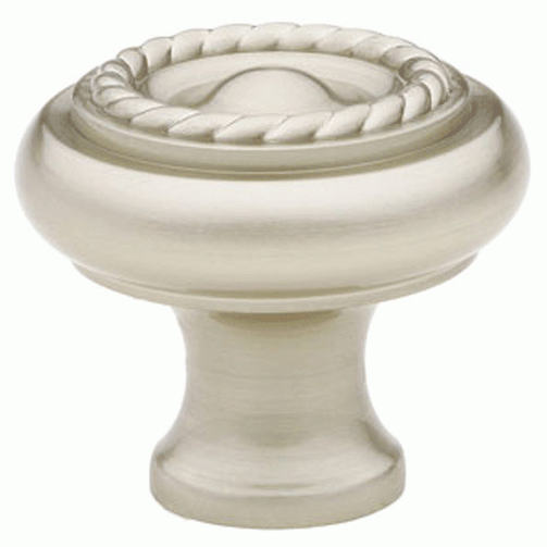 EMTEK 1 1/4 Inch Solid Brass Rope Cabinet Knob (Brushed Nickel Finish)