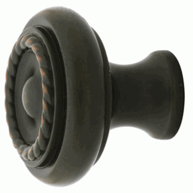 EMTEK Emtek 1 1/4 Inch Solid Brass Rope Cabinet Knob (Oil Rubbed Bronze Finish)