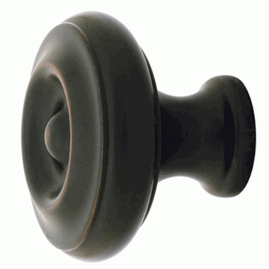 EMTEK Emtek 1 1/4 Inch Solid Brass Waverly Cabinet Knob (Oil Rubbed Bronze Finish)