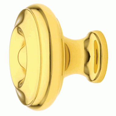 EMTEK 1 1/4 Inch Solid Brass Waverly Cabinet Knob (Polished Brass Finish)