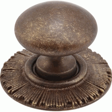 SCHAUB 1 1/4 Inch Sunburst Round Cabinet Knob (Highlighted Bronze Finish)