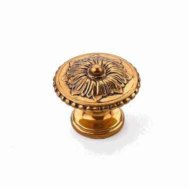 SCHAUB 1 1/4 Inch Symphony Elegance Sonata Round Cabinet Knob (Paris Brass Finish)