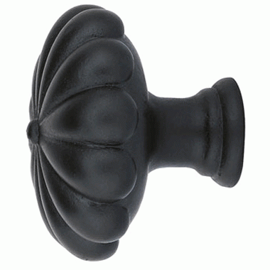 EMTEK 1 1/4 Inch Tuscany Bronze Fluted Round Knob (Flat Black)