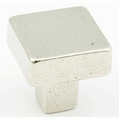 SCHAUB 1 1/4 Inch Vinci Square Cabinet Knob (Polished White Bronze Finish)