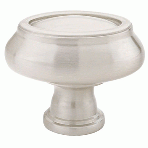 EMTEK Emtek 1 1/4 Inch Solid Brass Geometric Oval Cabinet Knob (Satin Nickel Finish)