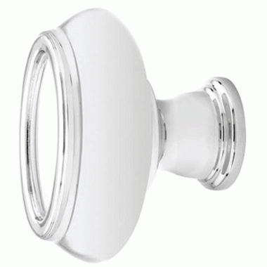 EMTEK Emtek 1 1/4 Inch Solid Brass Geometric Oval Cabinet Knob (Polished Chrome Finish)