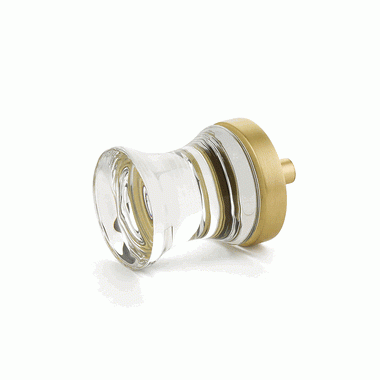 SCHAUB 1 1/8 Inch Symphony City Light Concave Knob (Satin Brass Finish)