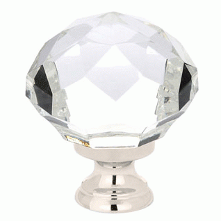 EMTEK 1 3/4 Inch Diamond Wardrobe Knob (Polished Chrome Finish)