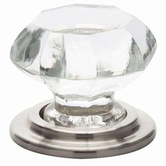 EMTEK Emtek 86028US15 Old Town Clear Wardrobe Knob (Satin Nickel Finish)