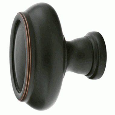 EMTEK 1 3/4 Inch Solid Brass Geometric Oval Cabinet Knob (Oil Rubbed Bronze Finish)