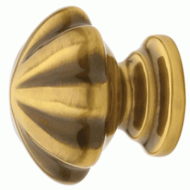 EMTEK 1 3/4 Inch Solid Brass Melon Cabinet Knob (Antique Brass Finish)