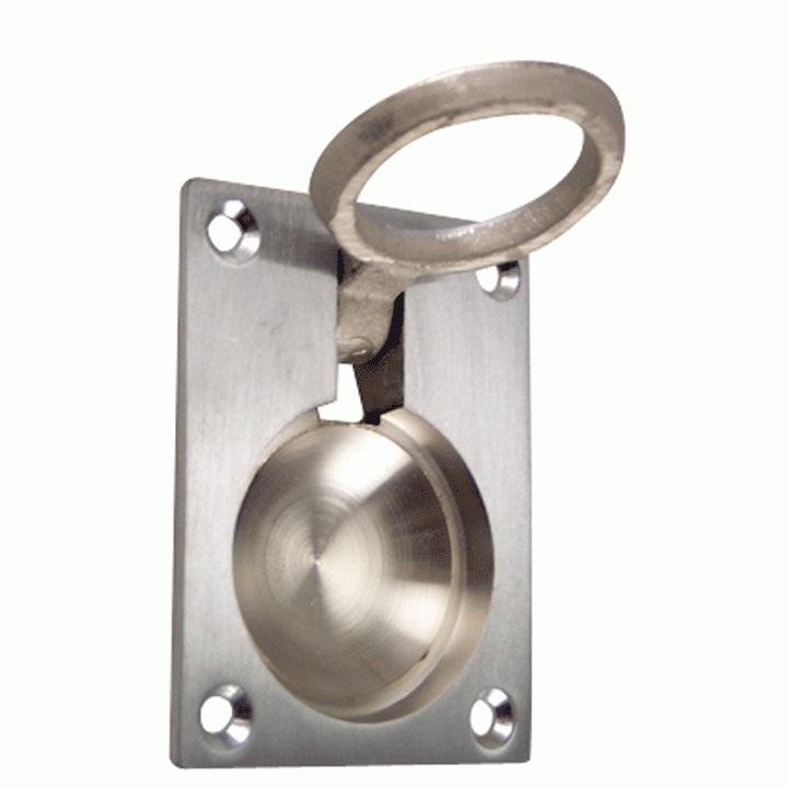 DELTANA 1 3/4 Inch Solid Brass Traditional Flush Ring Pull (Brushed Nickel)