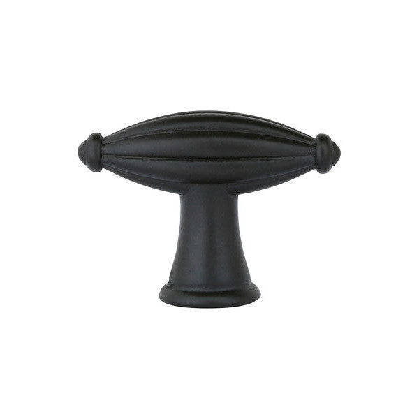 EMTEK 1 3/4 Inch Tuscany Bronze Fluted Finger Knob (Flat Black)