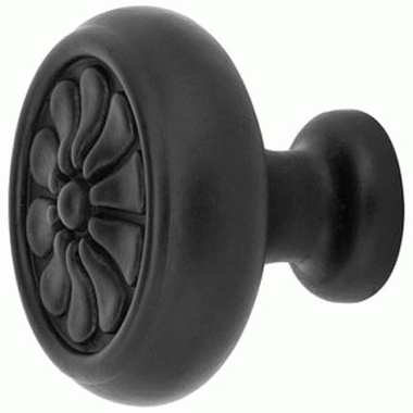 EMTEK 1 3/4 Inch Tuscany Bronze Petal Knob (Flat Black)