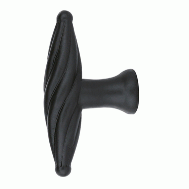 EMTEK 1 3/4 Inch Tuscany Bronze Twist Finger Knob (Flat Black)