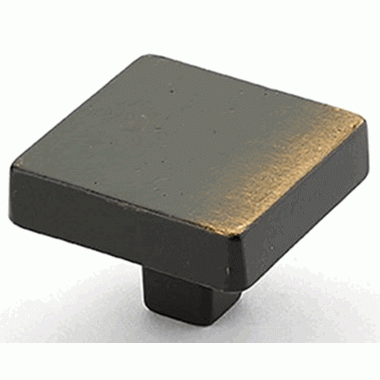 SCHAUB 1 3/4 Inch Vinci Square Cabinet Knob (Antique Bronze Finish)