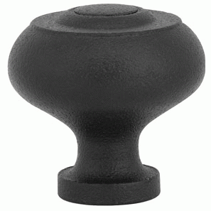 EMTEK Emtek 1 3/4 Inch Wrought Iron Brittany Knob (Flat Black Finish)