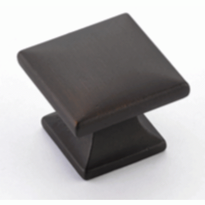 SCHAUB 1 3/8 Inch Northport Square Knob (Ancient Bronze Finish)