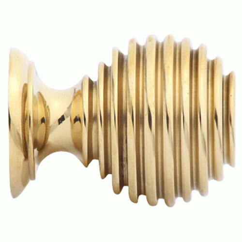 COPPER MOUNTAIN HARDWARE 1 3/8 Inch Solid Brass Art Deco Round Knob (Lacquered Brass Finish)