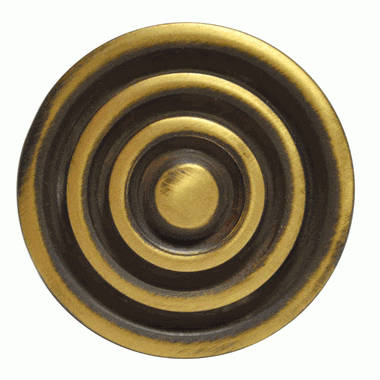 COPPER MOUNTAIN HARDWARE 1 3/8 Inch Solid Brass Circle Knob (Antique Brass Finish)