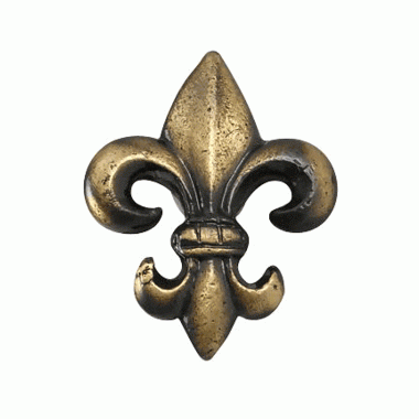 COPPER MOUNTAIN HARDWARE 1 5/8 Inch Fleur de Lis Knob (Antique Brass Finish)